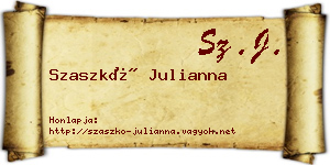 Szaszkó Julianna névjegykártya