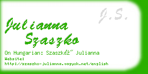 julianna szaszko business card